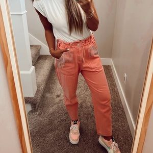 Bubblegum pink denim